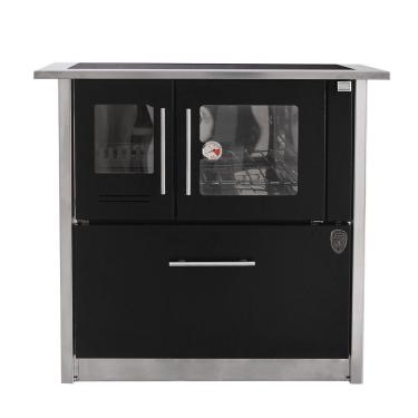 Imagem de Fogão A Lenha Eclipse Direito Preto Chapa Vitroceramica N2