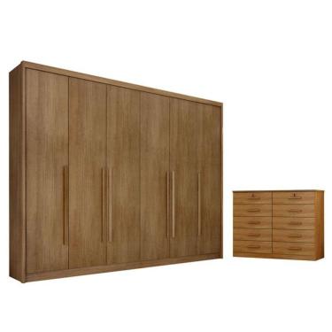 Imagem de Guarda Roupa Casal Bragança E Gaveteiro Milão Com Chave Cumaru 23 - Novo Horizonte