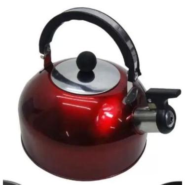 Imagem de Chaleira em Aço Inox com Apito 2 Litros  Alça Térmica para Café, Chá, 
