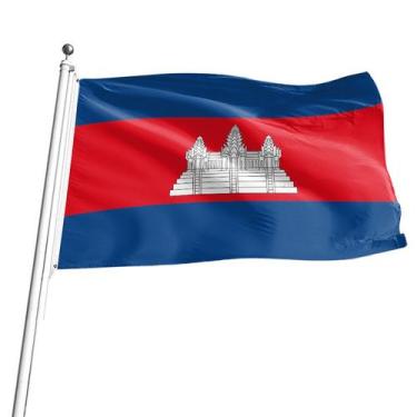 Imagem de Bandeira Nacional do Camboja 150x90cm Poliéster à Prova de Intempéries