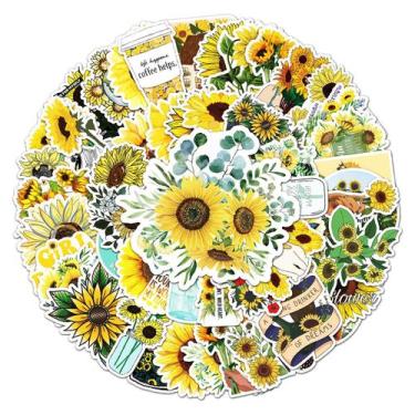 Imagem de Adesivos de vinil à prova d'água de girassol, decalques de grafite, 50