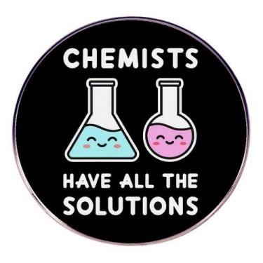 Imagem de Broche Pin Creative Chemistry Alloy Lapel Badge 3x3cm - Yiweisai