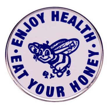 Imagem de Broche Pin Round Bee em liga Enjoy Health Eat Your Honey - yiweisai