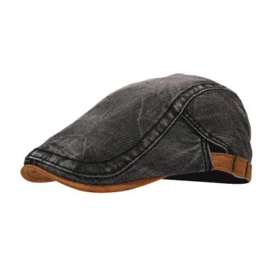 Imagem de Chapéu Cap Flat Gatsby Newsboy, jeans lavado para homens e mulheres - 
