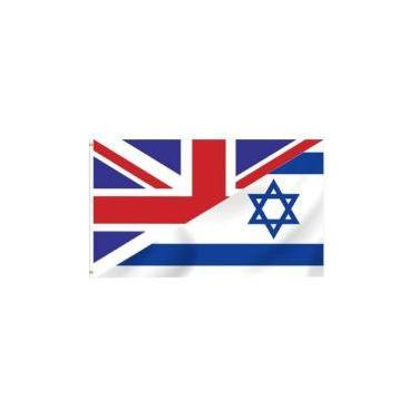 Imagem de Bandeira de Israel e Reino Unido 150x90cm - 100% poliéster com ilhós d