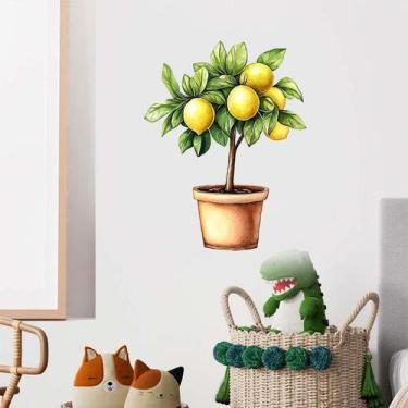 Imagem de Adesivos de parede Lemon Tree Creative Citrus Tree Pot Decalque - yiwe