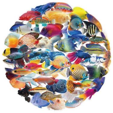 Imagem de Pacote de adesivos Transparent Fish, 50 unidades à prova d'água para p