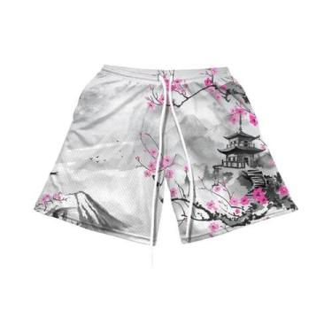 Imagem de Shorts Masculinos Casuais Respiráveis Para Treino De Basquete Com Esta