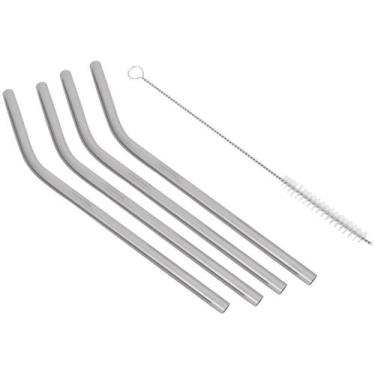 Imagem de Jogo de Canudos Tramontina em Aço Inox com Escova 5 Peças