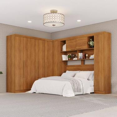 Imagem de Guarda-roupa de Canto Modulado 9 Portas 2 Gavetas Argentina Cinamomo