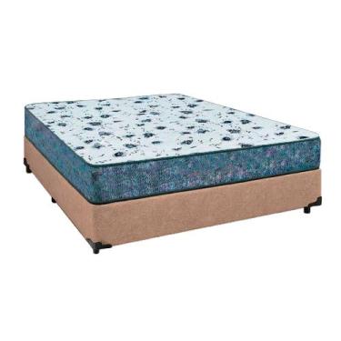 Imagem de Cama Box Casal 138 Suede Bege Com Colchão Alegro Espuma D28 Cinza - 57