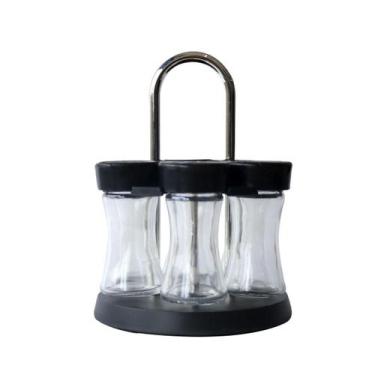 Imagem de Porta condimentos giratório aramado de vidro com 6 peças  - Brilho de 