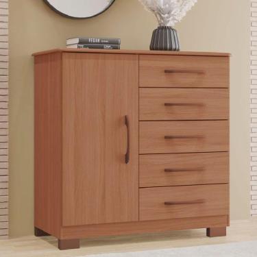 Imagem de Cômoda Sapateira Tuboarte Itaipu 1 Porta 5 Gavetas, Freijo/Freijo