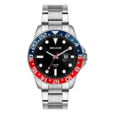 Imagem de Relógio Seculus Masculino Aço Calendário Original Prata Garantia 2 Ano