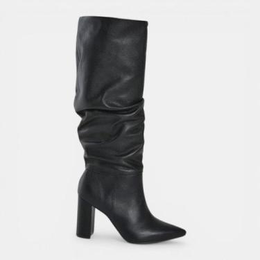 Imagem de Bota Slouchy Via Marte De Couro Preto, Preto, 36