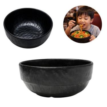 Imagem de Tigela Bowl Melamina Preto Restaurante Oriental 300ml - Equipe Y