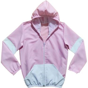 Imagem de Jaqueta Corta Vento Infantil Camuflada Impermeável Rosa - anjo da mamã