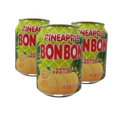 Imagem de Suco de Abacaxi Bonbon com Pedaços Importado 238 ml - 3 unid