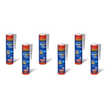 Imagem de Kit 6 Adesivo Selante PU 40 Flex Multiuso 360g Vedação Trinca Ralo Por