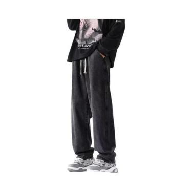 Imagem de Calças Jeans Slim Fit Soltas para Adolescente - Casual, Moda, M-5XL, B
