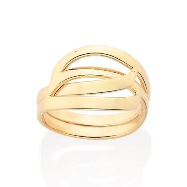 Imagem de Anel Rommanel Entrelaçado Folheado a Ouro 513450, 24, Dourado