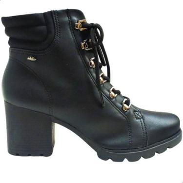 Imagem de Bota Coturno Feminina Dakota Sintético Salto Bloco, Preto, 35