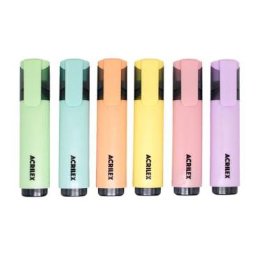 Imagem de Caneta Marcador Multiuso 6 Cores Pastel - Acrilex 06711