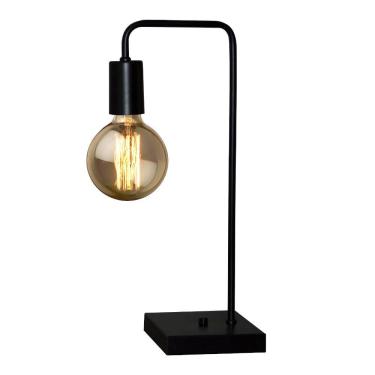 Imagem de Luminaria Abajur Formato De L Para Quarto Sala - Cor Preta