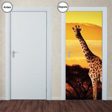 Imagem de Adesivo Decorativo de Porta - Girafa - 203pt