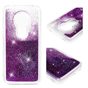 Imagem de Capa para celular Moto G7 Play com glitter transparente, capa de areia movediça rápida, brilhante, com movimento brilhante, lantejoulas fluidas, à prova de choque, resistente a quedas,