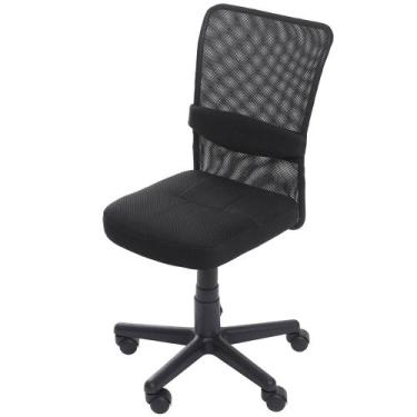 Imagem de Cadeira Office Rover Sem Bracos Em Tela Preta Com Base Nylon - 59259 -