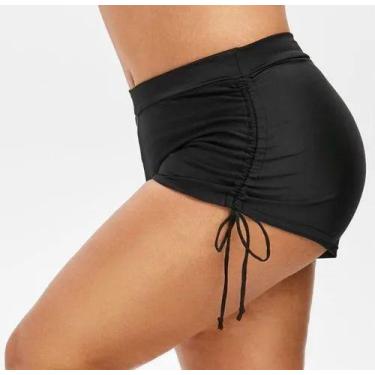 Conjunto de biquíni plus size para mulheres com shorts, conjunto