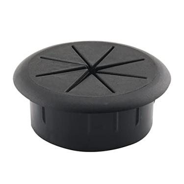 Imagem de HJGarden Cordão de mesa de 5 cm ilhós de fio de mesa cabo de arame ilhós capa de orifício para escritório PC mesa organizador de cabos capa de plástico 50 mm, preto