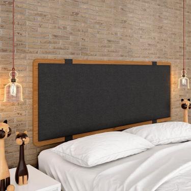 Imagem de Cabeceira Estofada Para Cama Queen Dallas Linho Grafite - M. Arapongas