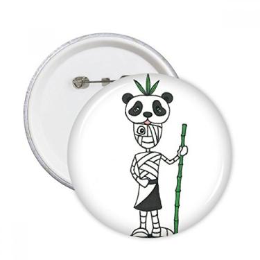 Imagem de Egito múmia Hórus Panda chapéu alfinetes redondos crachá botão decoração acessório 5 peças