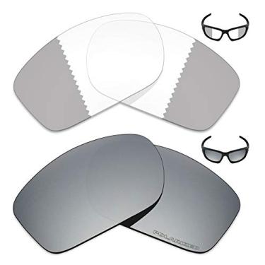 Imagem de 2 pares de lentes de reposição para óculos de sol Oakley Valve 2014 – Cinza Eclipse fotocromático/prata titânio