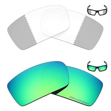 Imagem de 2 pares de lentes de reposição para óculos de sol Oakley Gascan – Cinza Eclipse fotocromático/verde esmeralda