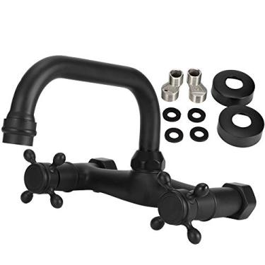 Imagem de Torneira De Banheiro De Cobre Com Alça Dupla Montada Na Parede Com Banheira Torneira Misturadora De água Quente E Fria(small five links)