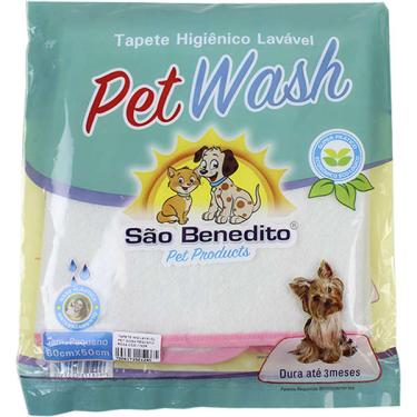 Imagem de Tapete Higiênico Pet Wash São Benedito Pet Lavável Rosa - Tam. P