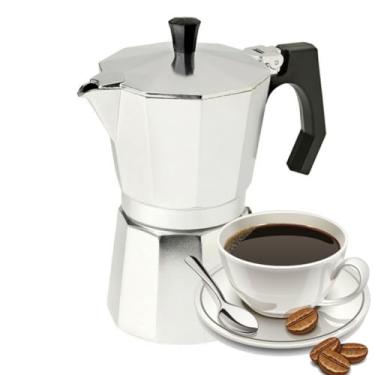 Imagem de Cafeteira Italiana 12 Xícaras Grande Em Alumínio Polido Prateada Com Alça 600ML