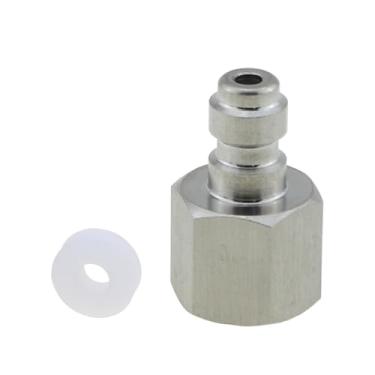 Imagem de DGZZI Adaptador universal de plugue de desconexão rápida de 8 mm de aço inoxidável 1/8 polegada BSP fêmea plugue de desconexão rápida com anel de vedação compatível com latas PCP Airsoft Paintball