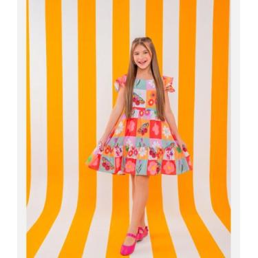 Imagem de Vestido em tecido crepe - Tamanhos 2 ao 14 - Ateliê Lovito Kids