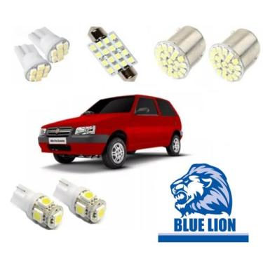 Imagem de Kit Lâmpada Led Fiat Uno Mille Fire Way Luz Placa Ré Torpedo - Blue li
