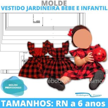 Imagem de Molde vestido jardineira xadrez,modelagem&diversos, correios