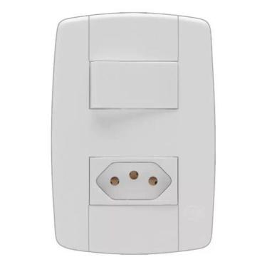 Imagem de Interruptor Ilumi Mod Lev 1 Simples + Tomada 2p + T Kit C/10