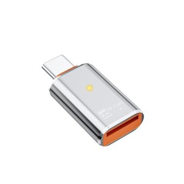 Imagem de 2 pacote tipo C Leitor de cartão Card Micro SD TF Card Reader USB-C Memory Card Adapter Data Transmission,Silver