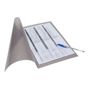 Imagem de Pasta Com Grampo Plástico A4 Oficio Ferragem Polibras 10 Und, Fume