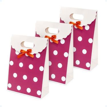 Imagem de Kit 3 Sacolas De Papel Lembrancinha Embalagem Presente 18x23 - Hxt, Ve
