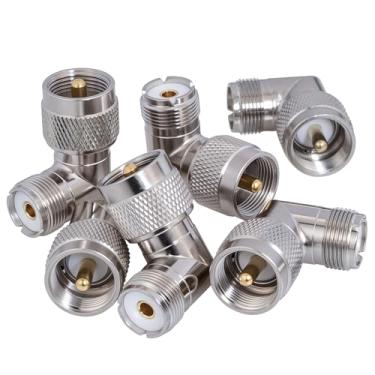 Imagem de Conectores coaxiais PL259, pacote com 6, adaptador de conector coaxial macho para fêmea PL259 UHF para antena de rádio amador CB