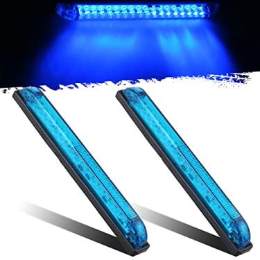 Imagem de Partsam 2 peças de barra de luz utilitária azul 30 LED 20.3 cm, luz de marcador de caminhão de reboque, tração de baixa corrente de 12 V, luzes LED marítimas de barco de linha fina, montagem em